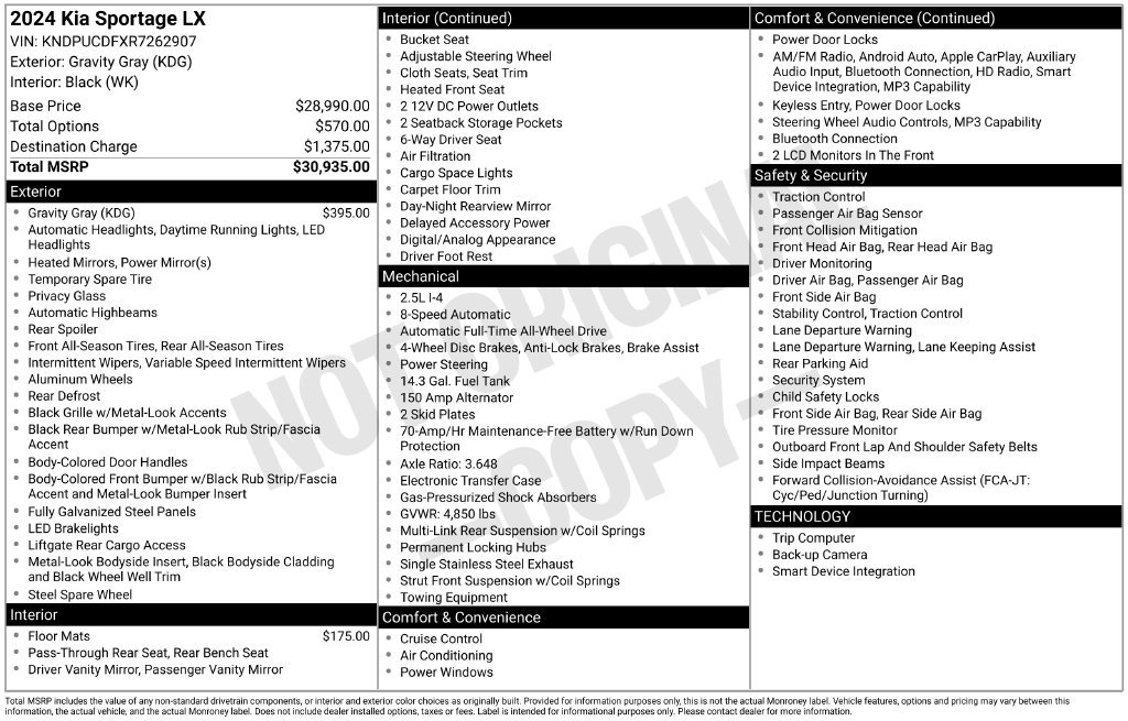 Certified 2024 Kia Sportage LX AWD/4WD image 8