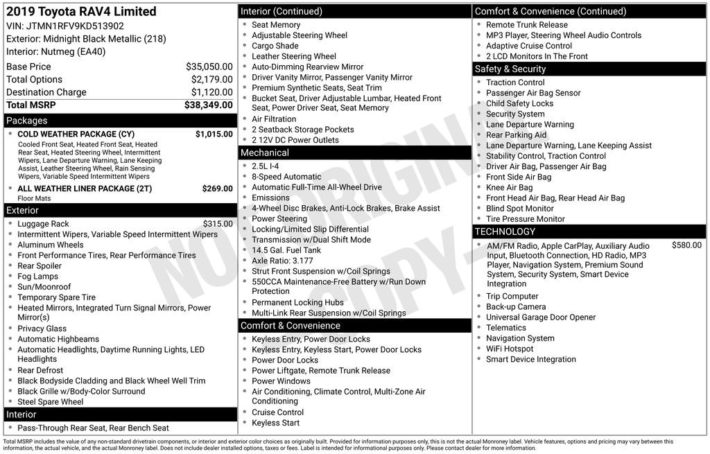 Used 2019 Toyota RAV4 Limited w/ Cold Weather Package image 39