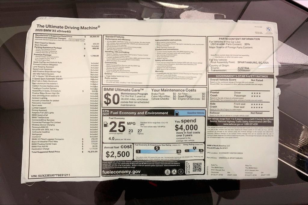 New 2026 BMW X5 xDrive40i w/ Premium Package image 12