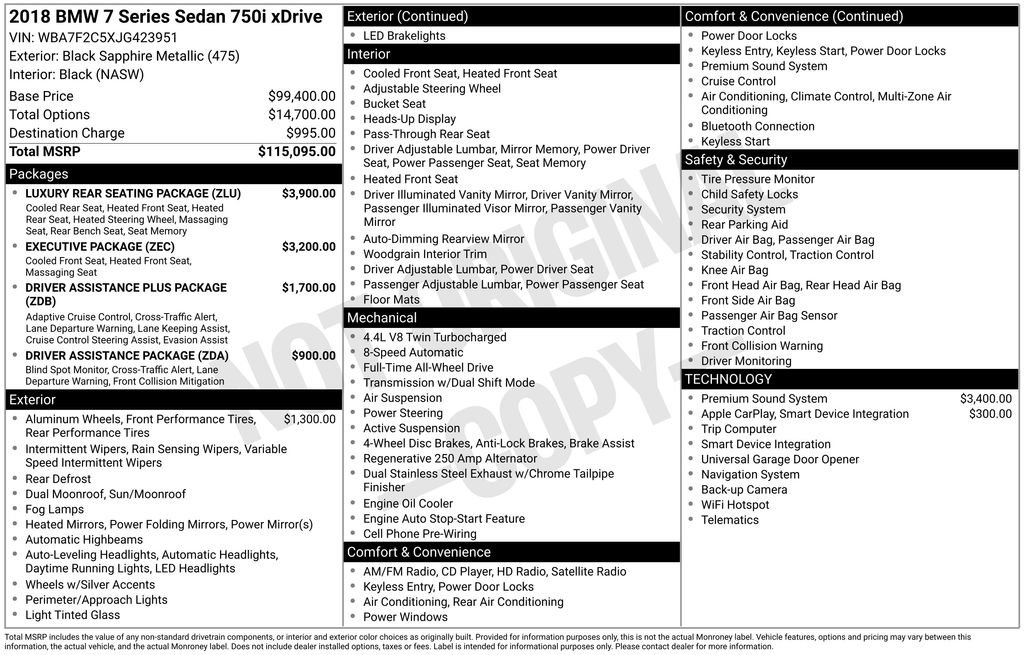 Used 2018 BMW 750i xDrive image 12