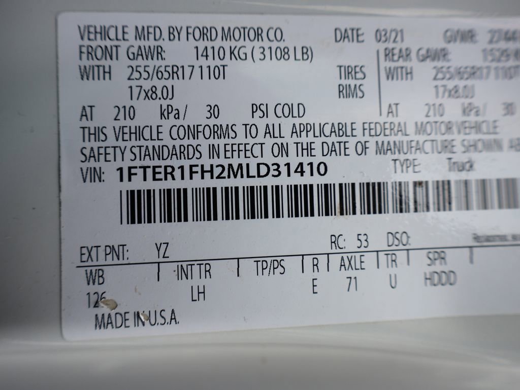 Used 2021 Ford Ranger XL w/ Equipment Group 101A High image 39