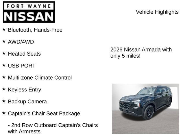 New 2026 Nissan Armada PRO-4X w/ Captain's Chari Seat Package AWD/4WD image 8