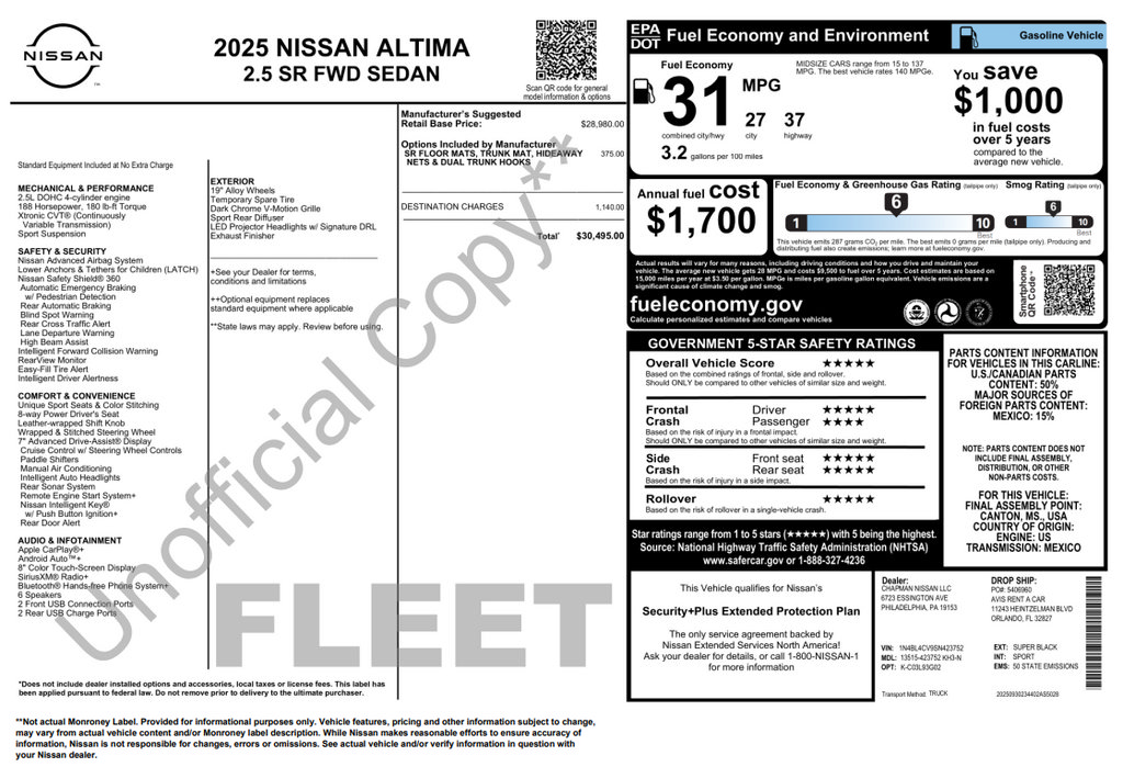 Used 2025 Nissan Altima 2.5 SR FWD image 31
