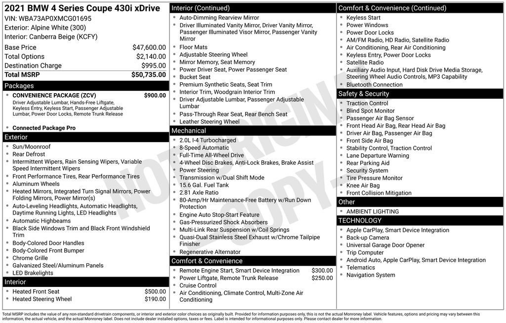 Used 2021 BMW 430i xDrive Coupe w/ Convenience Package image 34