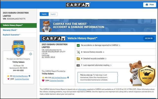 Used 2025 Subaru Crosstrek 2.5i Limited image 38
