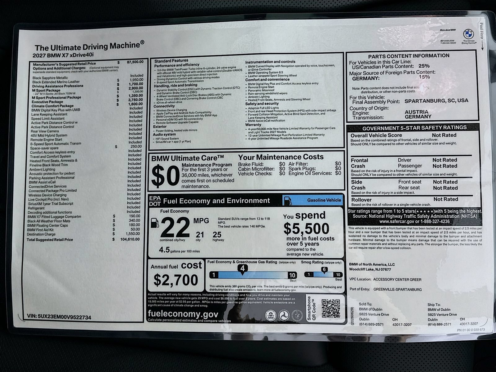 New 2027 BMW X7 xDrive40i w/ Executive Package AWD/4WD image 47