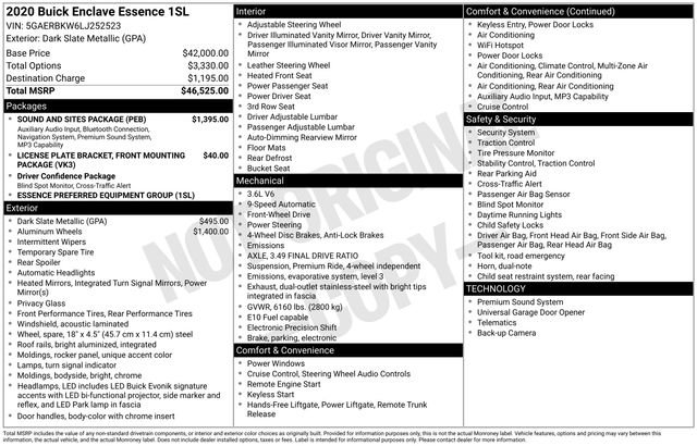 Used 2020 Buick Enclave Essence w/ Sound and Sites Package image 10