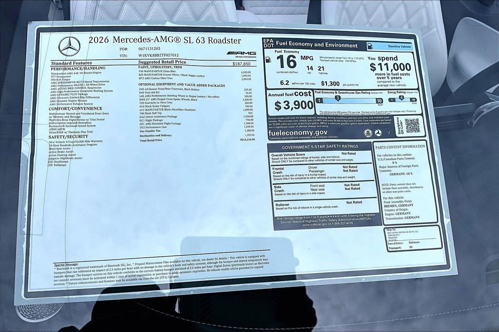 New 2026 Mercedes-Benz SL 63 AMG 4MATIC image 14