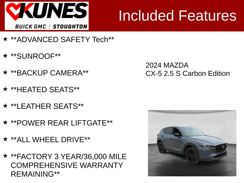 Used 2024 MAZDA CX-5 Carbon Edition AWD/4WD image 2