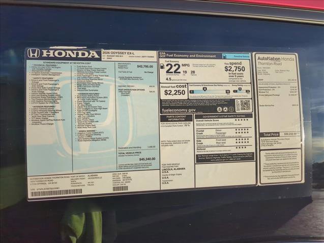 New 2026 Honda Odyssey EX-L image 22