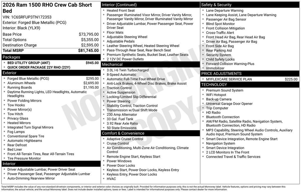 New 2026 RAM 1500 RHO w/ Bed Utility Group AWD/4WD image 18