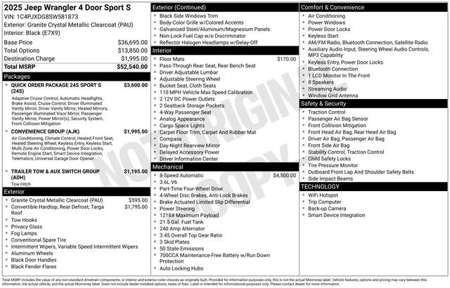 New 2025 Jeep Wrangler Sport S image 30