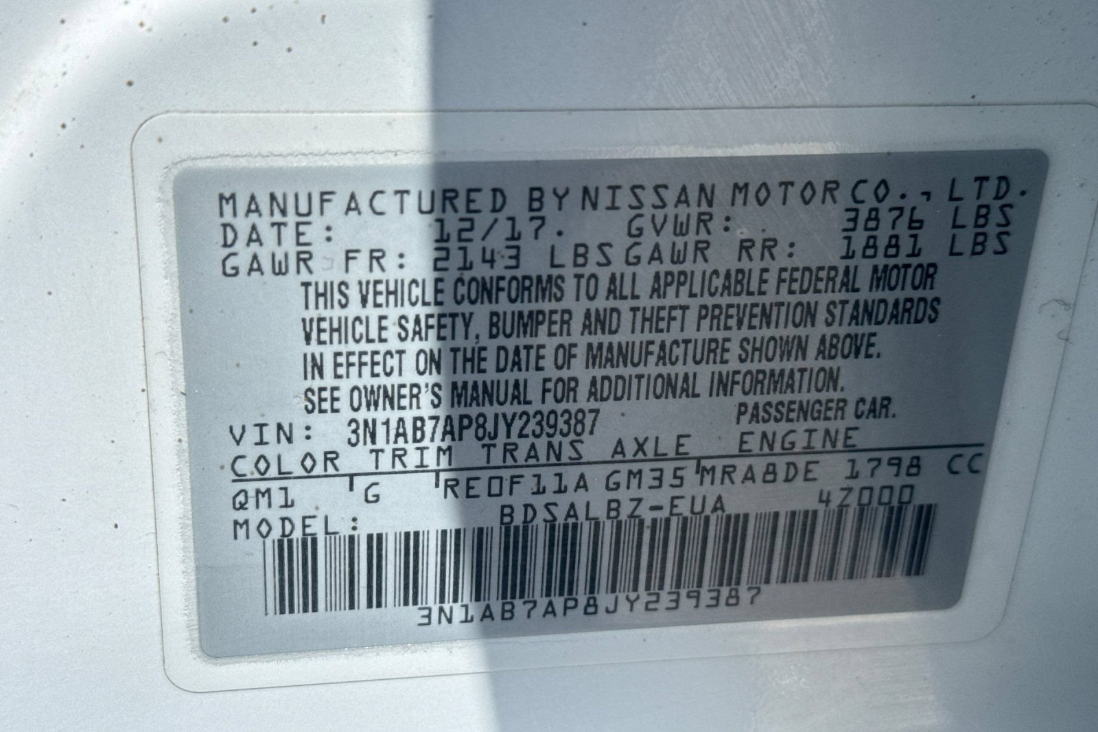 Used 2018 Nissan Sentra S FWD image 26