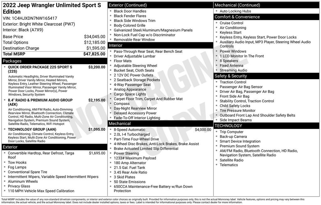 Used 2022 Jeep Wrangler Unlimited Sport image 39