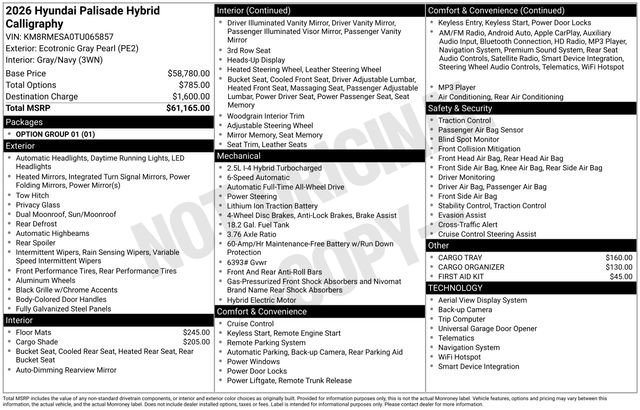 New 2026 Hyundai Palisade Calligraphy image 1