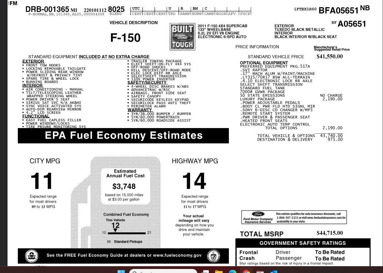 Used 2011 Ford F150 Raptor w/ Raptor Luxury Pkg image 4