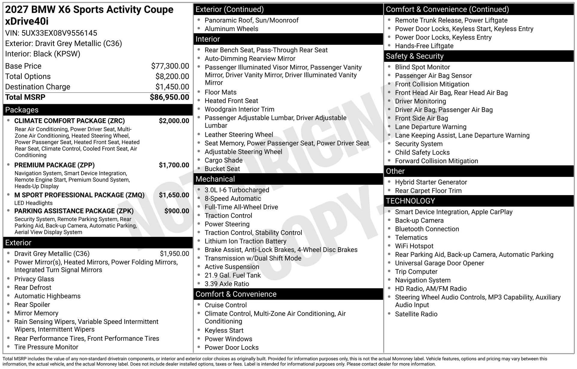 New 2027 BMW X6 xDrive40i w/ Climate Comfort Package AWD/4WD image 11