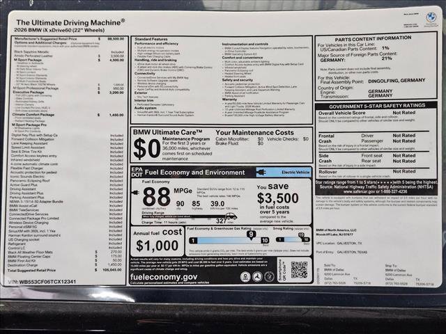 New 2026 BMW iX xDrive60 w/ M Sport Package image 17