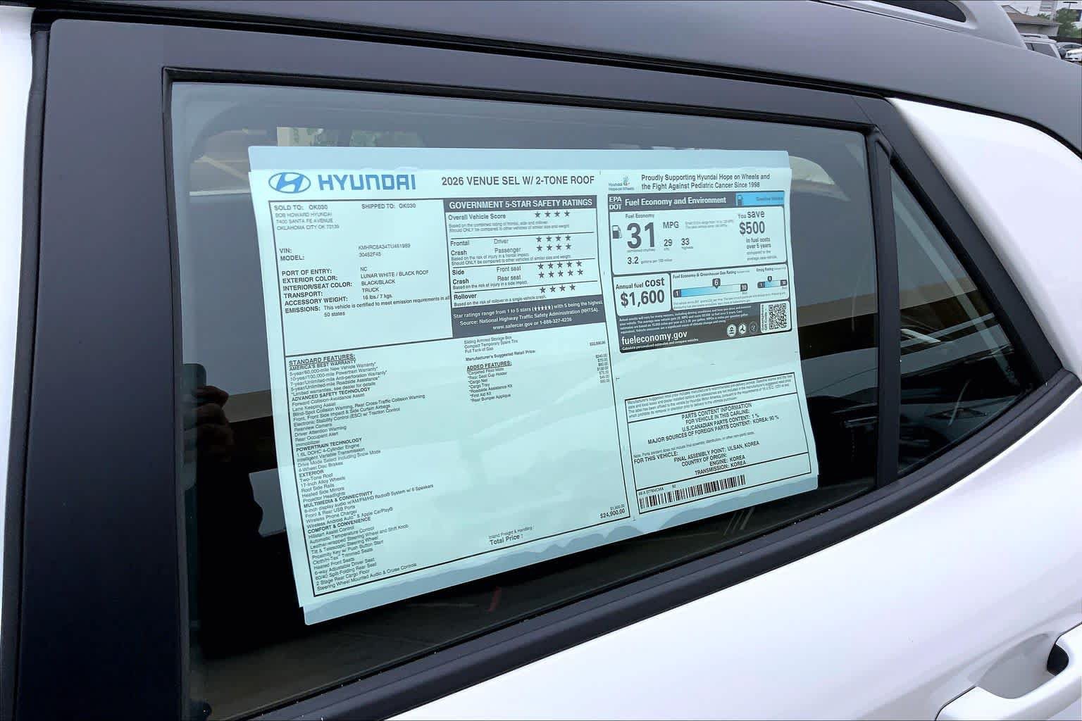 New 2026 Hyundai Venue SEL FWD image 18