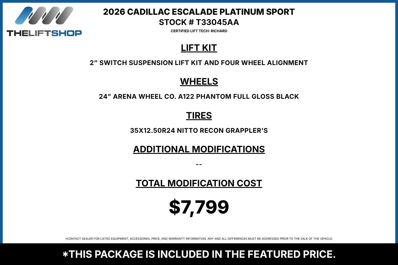 Used 2026 Cadillac Escalade Platinum Sport w/ LPO, ONYX Package AWD/4WD image 1