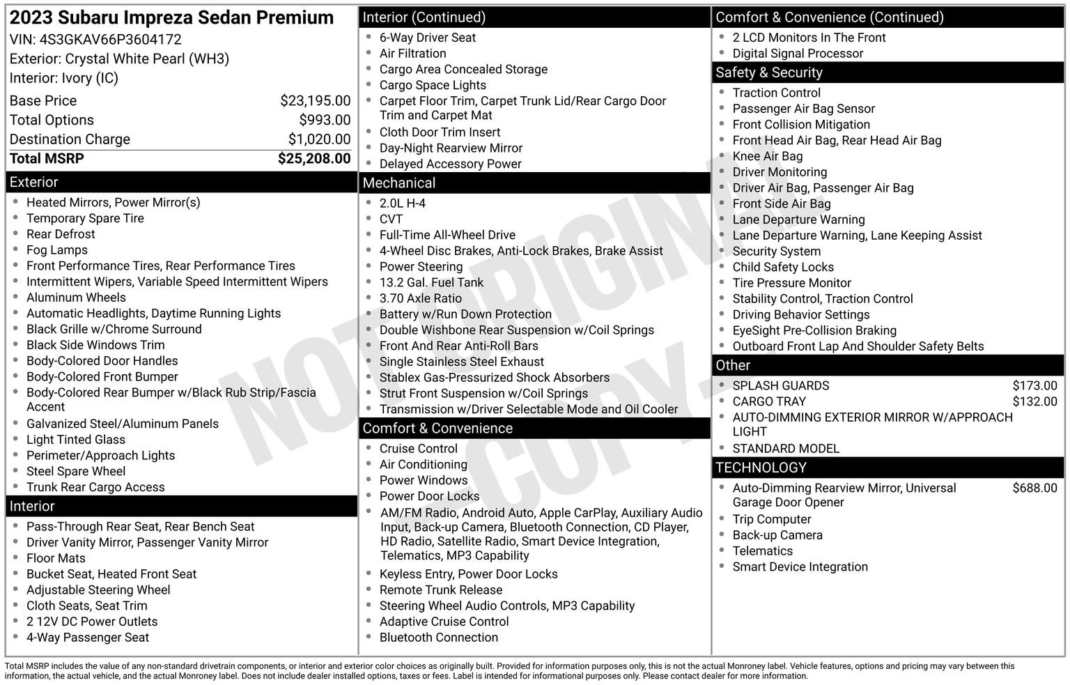 Certified 2023 Subaru Impreza 2.0i Premium AWD/4WD image 35
