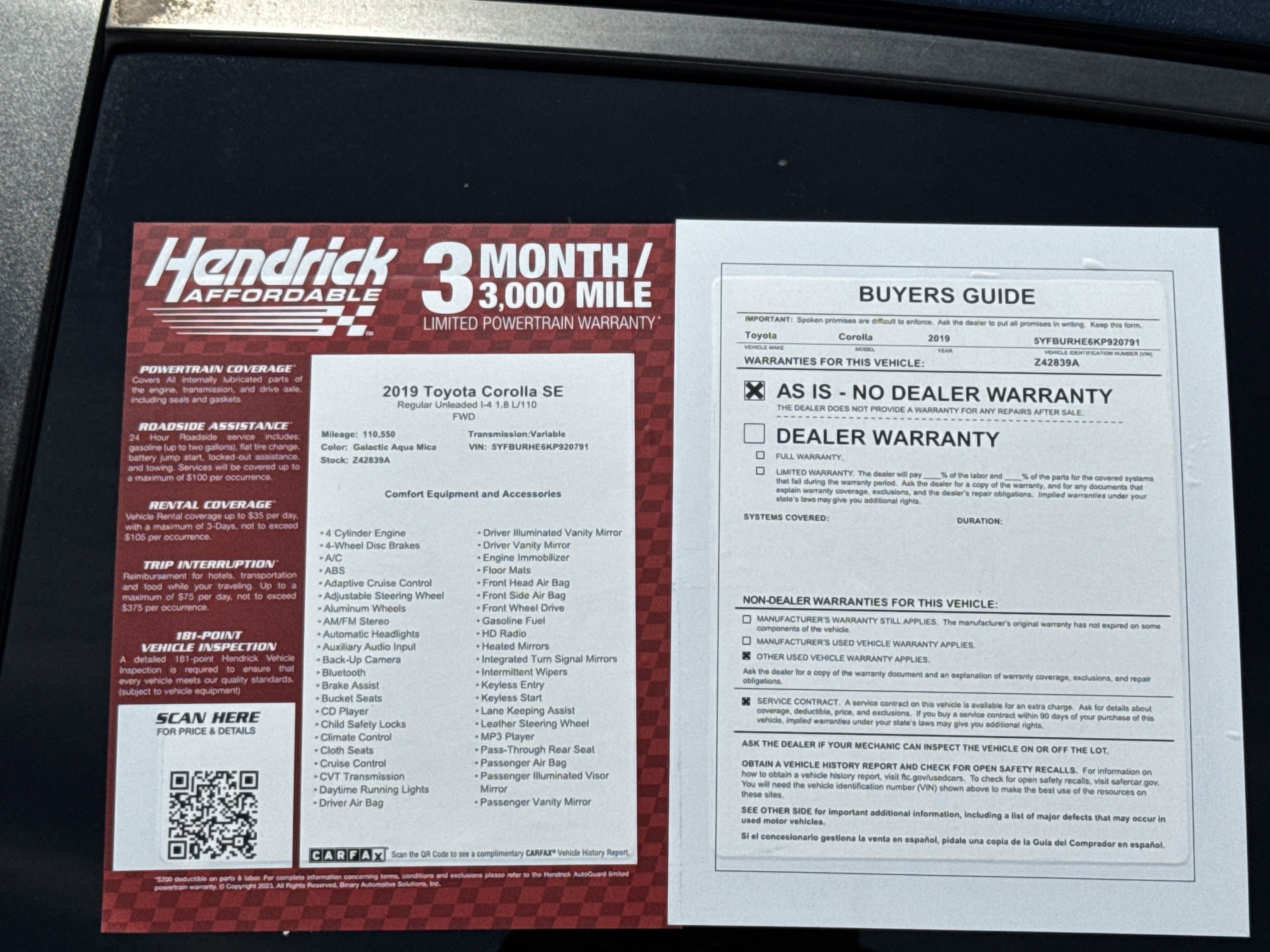 Used 2019 Toyota Corolla SE w/ SE Premium Package FWD image 35