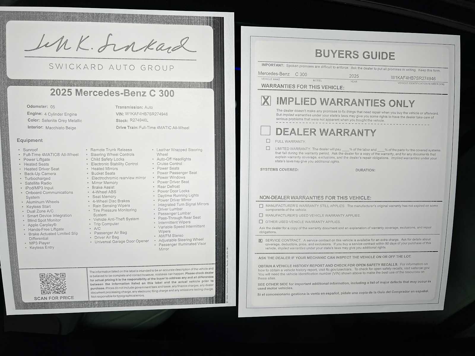 Used 2025 Mercedes-Benz C 300 4MATIC Sedan image 43