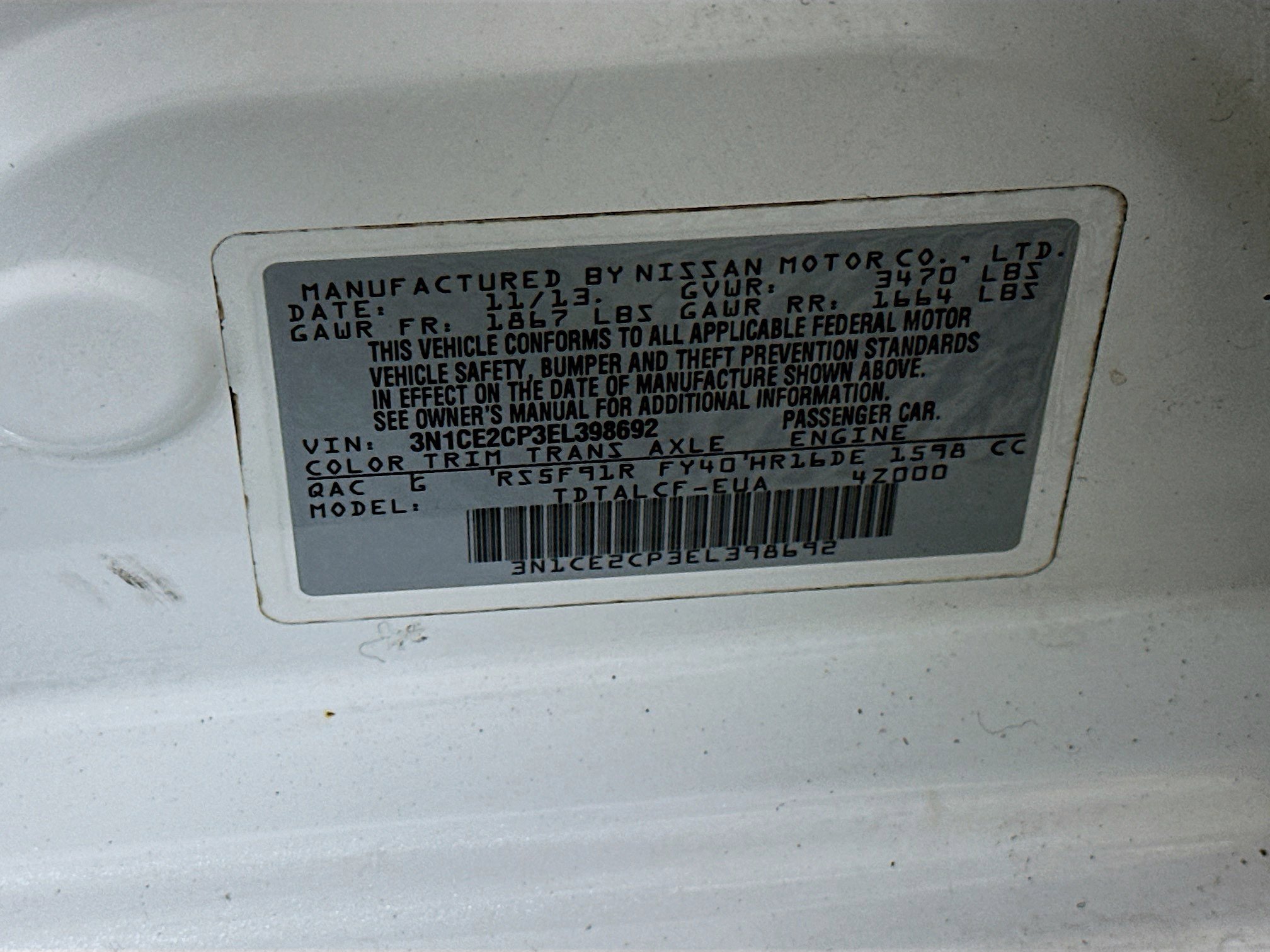 Used 2014 Nissan Versa Note S FWD image 12