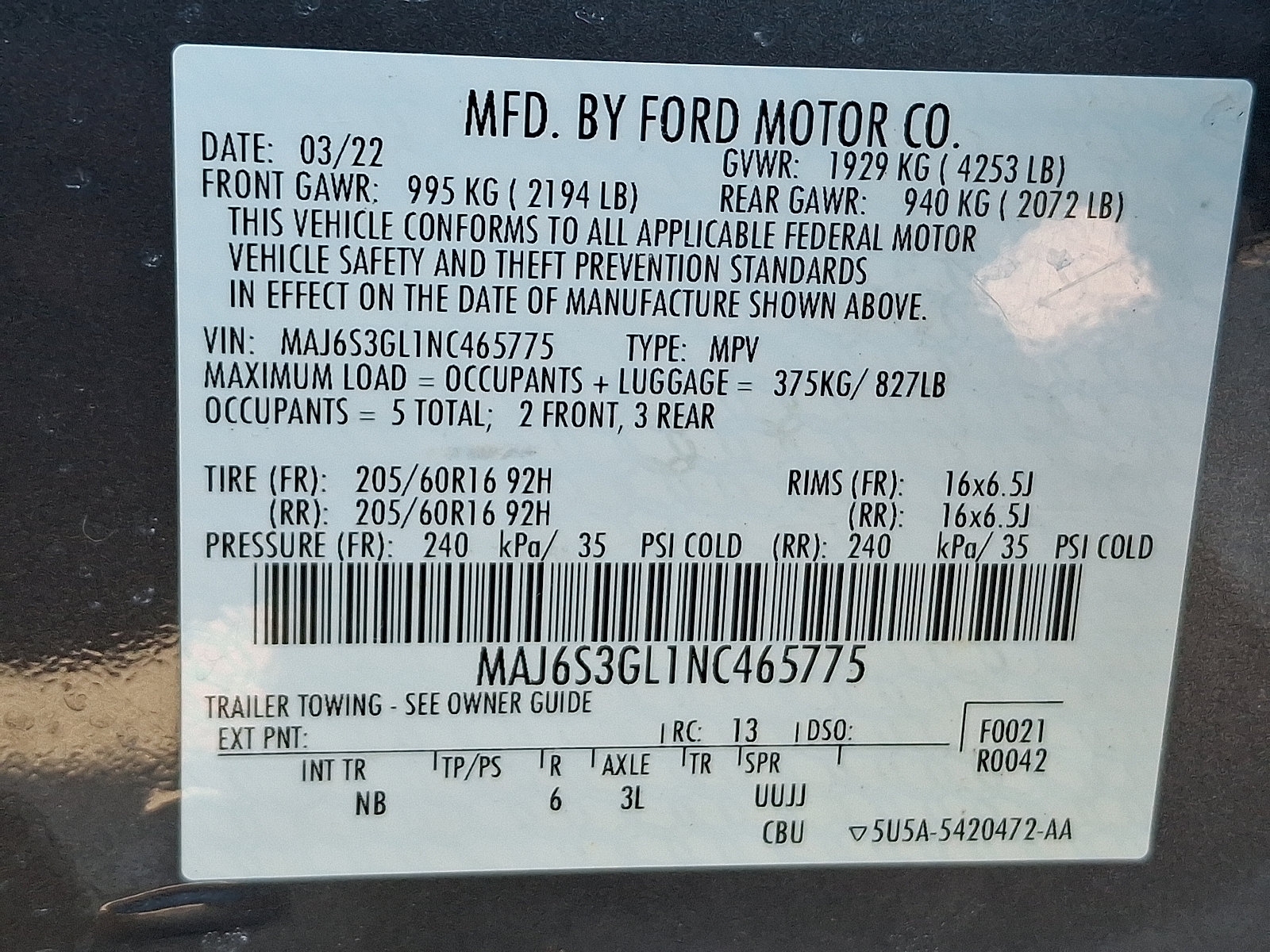 Certified 2022 Ford EcoSport SE w/ SE Convenience Package AWD/4WD image 25