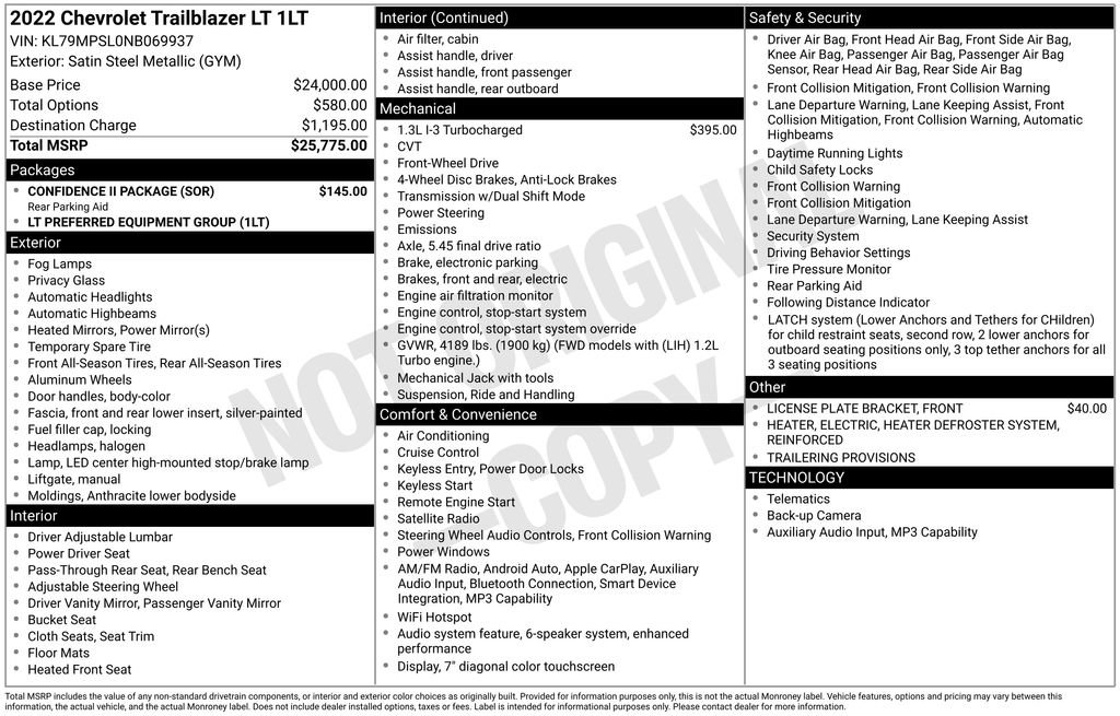 Used 2022 Chevrolet TrailBlazer LT w/ Confidence II Package FWD image 6
