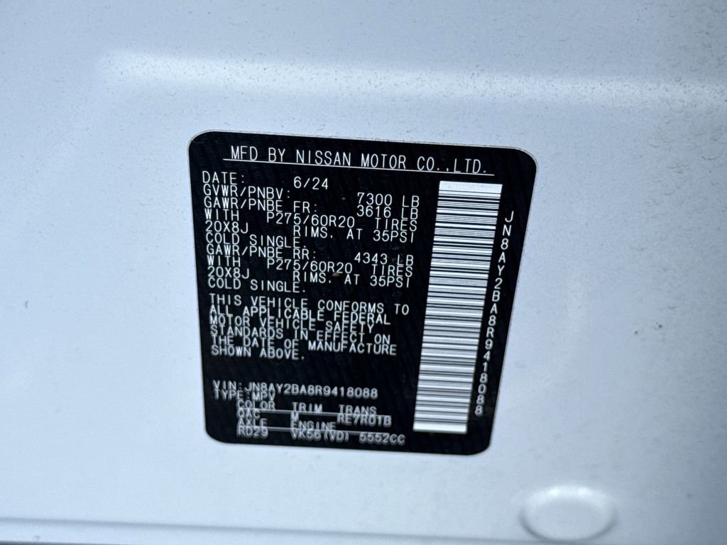 Certified 2024 Nissan Armada SL w/ Captain's Chairs Package image 50