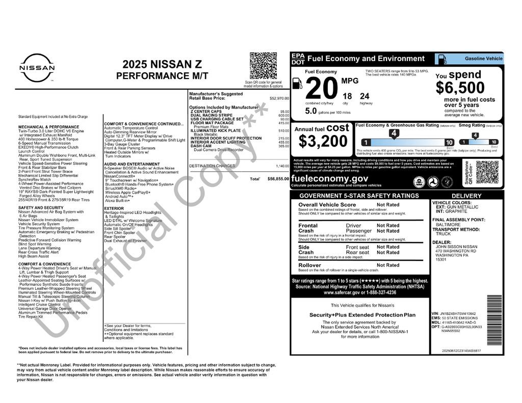 New 2025 Nissan Z Performance w/ Floor Mat Package image 6