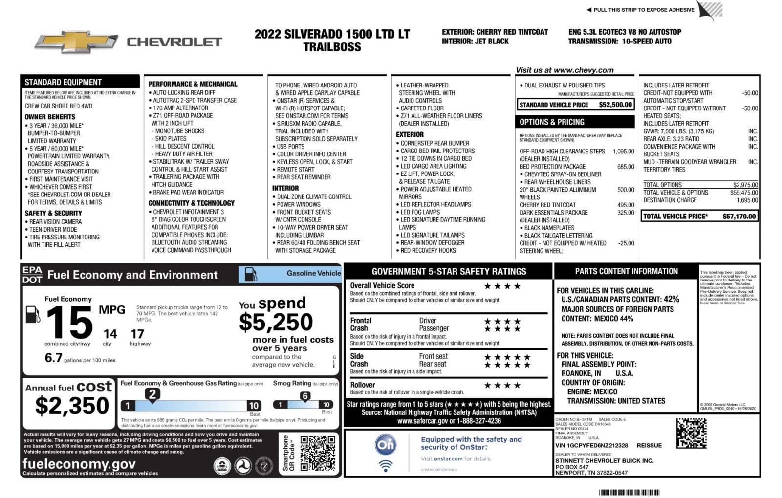 Used 2022 Chevrolet Silverado 1500 LT Trail Boss w/ Bed Protection Package AWD/4WD image 48