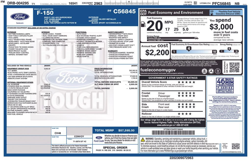 Used 2023 Ford F150 XLT w/ Equipment Group 302A High image 14