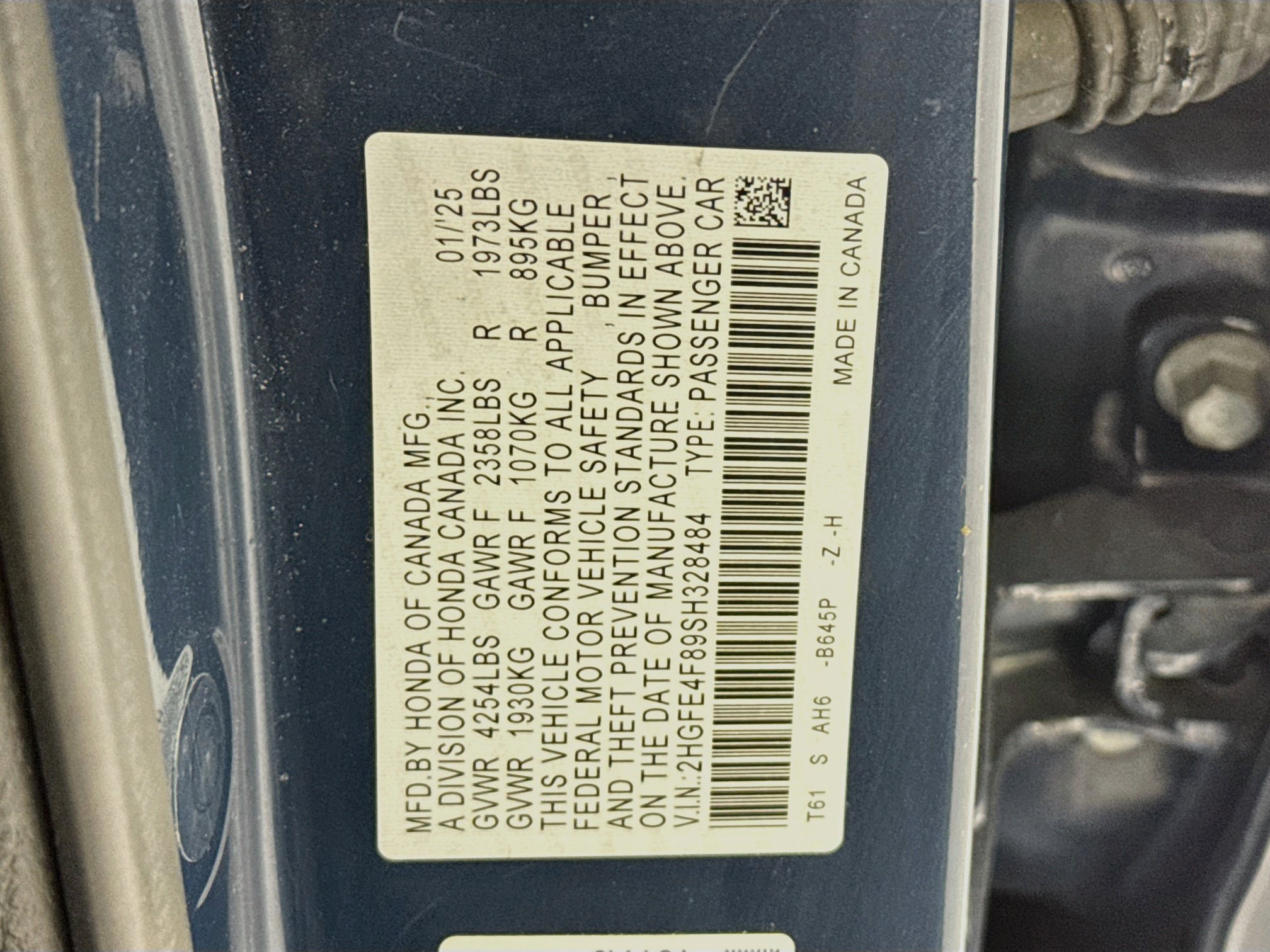 Certified 2025 Honda Civic Sport image 31
