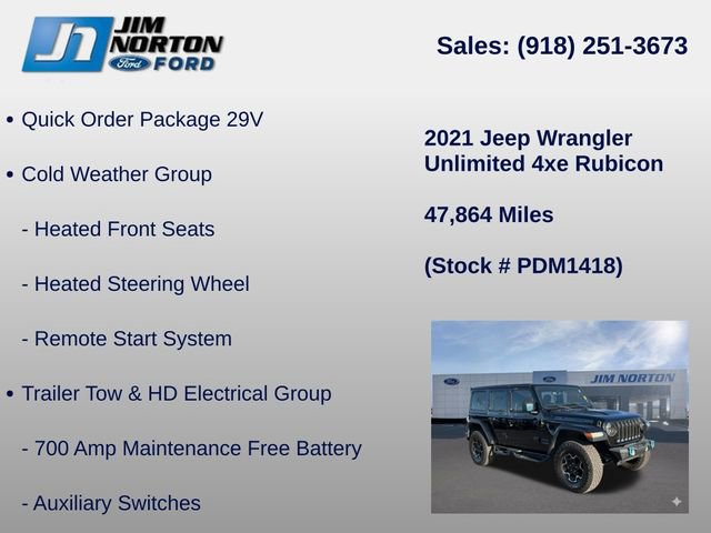 Used 2021 Jeep Wrangler Unlimited Rubicon 4xe w/ Cold Weather Group image 8