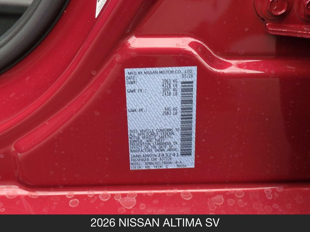 New 2026 Nissan Altima 2.5 SV FWD image 25