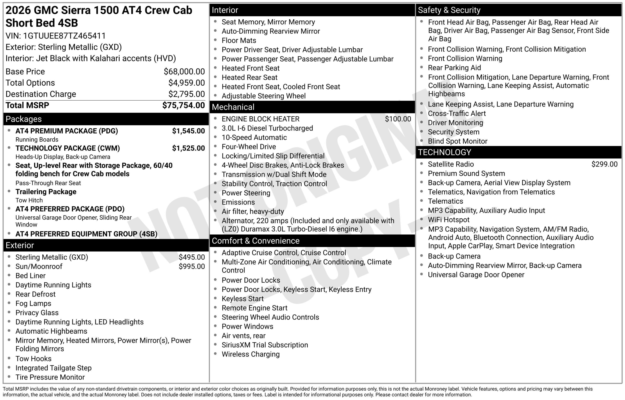 New 2026 GMC Sierra 1500 AT4 w/ AT4 Premium Package AWD/4WD image 3