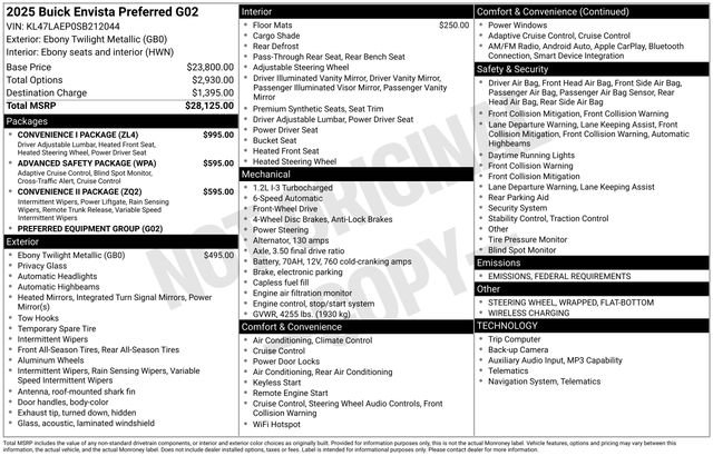 New 2025 Buick Envista Preferred w/ Convenience I Package image 1