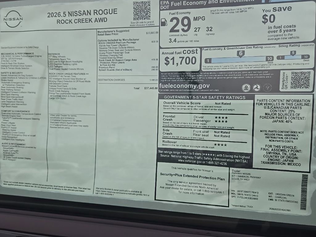 New 2026 Nissan Rogue Rock Creek w/ Rock Creek Premium Package image 39