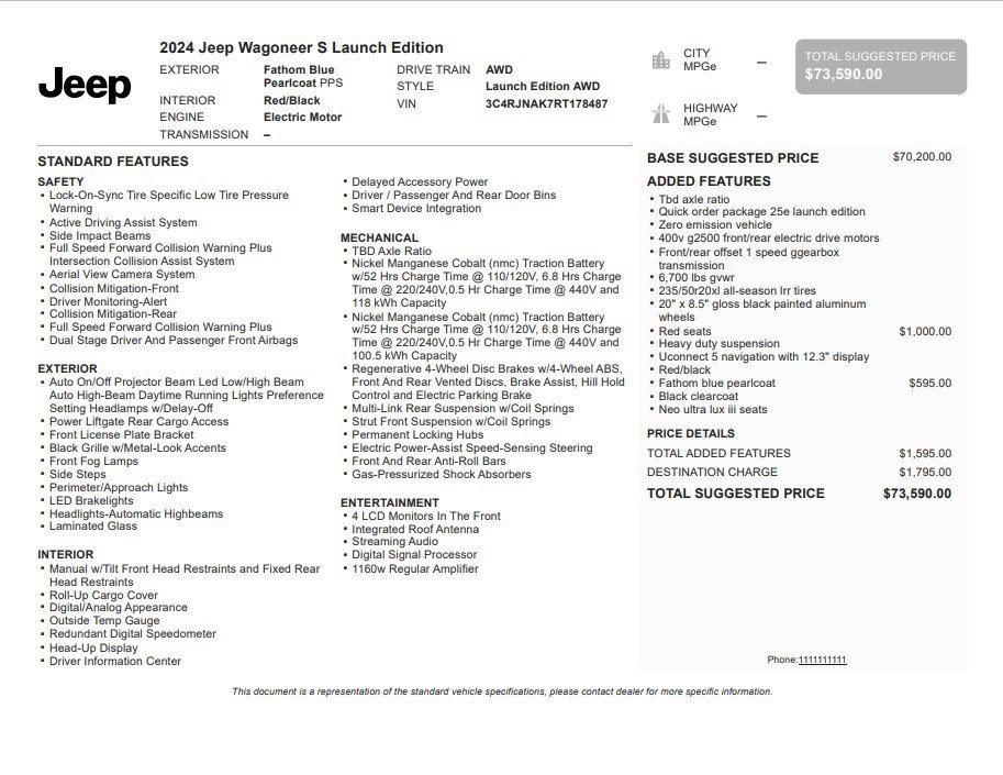 Used 2024 Jeep Wagoneer Launch Edition image 36