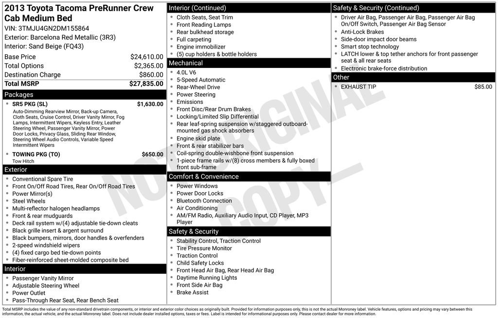 Used 2013 Toyota Tacoma PreRunner w/ SR5 Pkg image 4