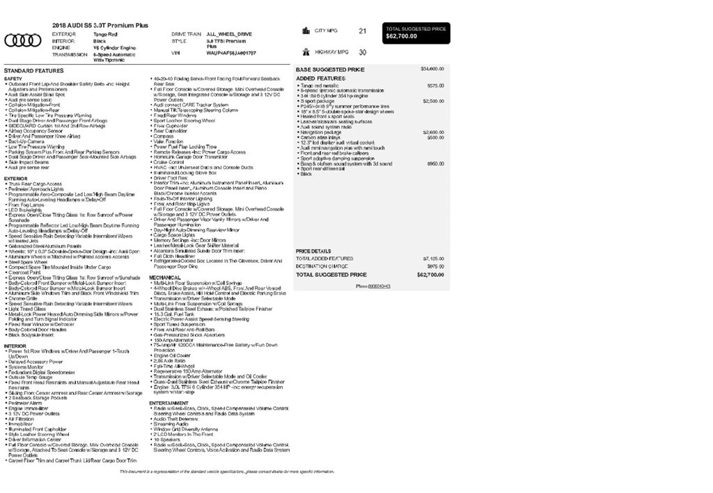 Used 2018 Audi S5 Premium Plus w/ Navigation Package image 9