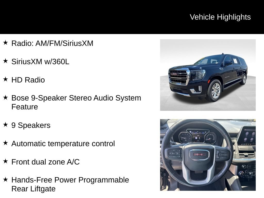 Certified 2021 GMC Yukon XL SLT w/ Rear Media and Nav Package AWD/4WD image 9