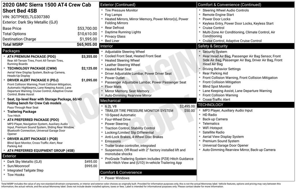 Used 2020 GMC Sierra 1500 AT4 w/ AT4 Premium Package image 3