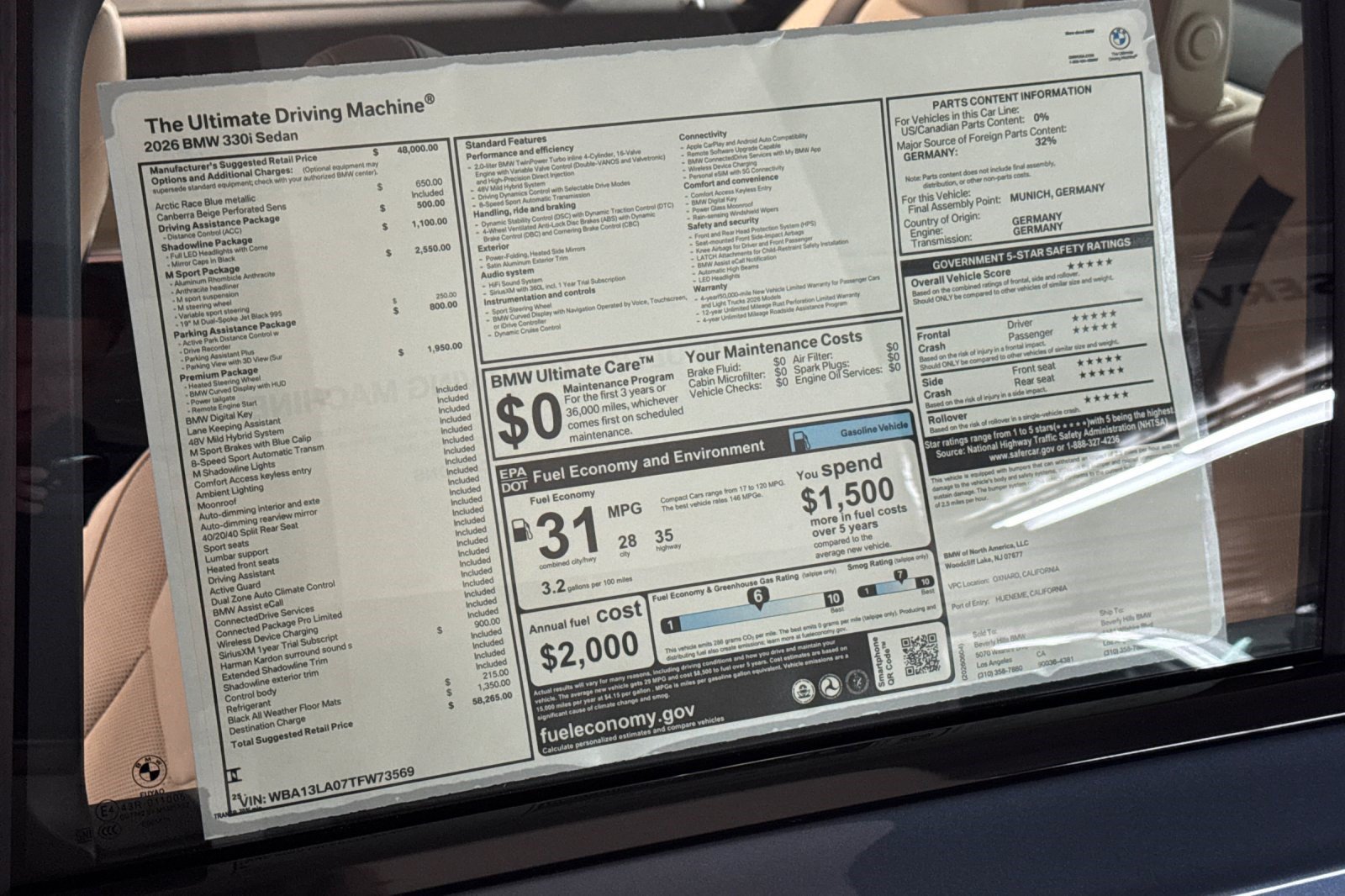 New 2026 BMW 330i Sedan w/ M Sport Package RWD image 29