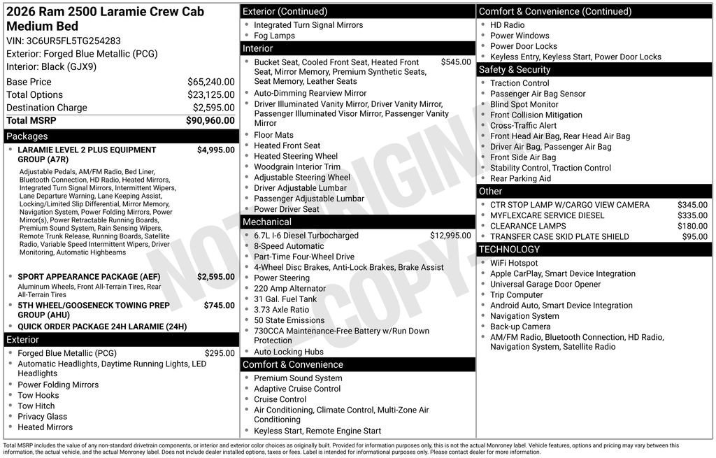 New 2026 RAM 2500 Laramie AWD/4WD image 7