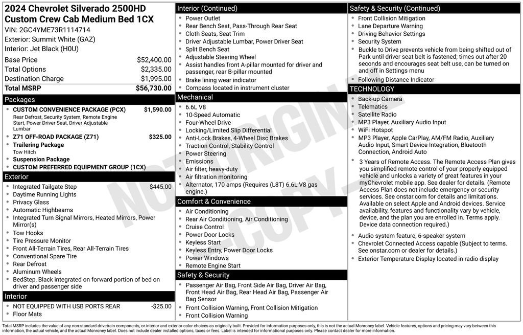 Used 2024 Chevrolet Silverado 2500 Custom w/ Custom Convenience Package AWD/4WD image 29