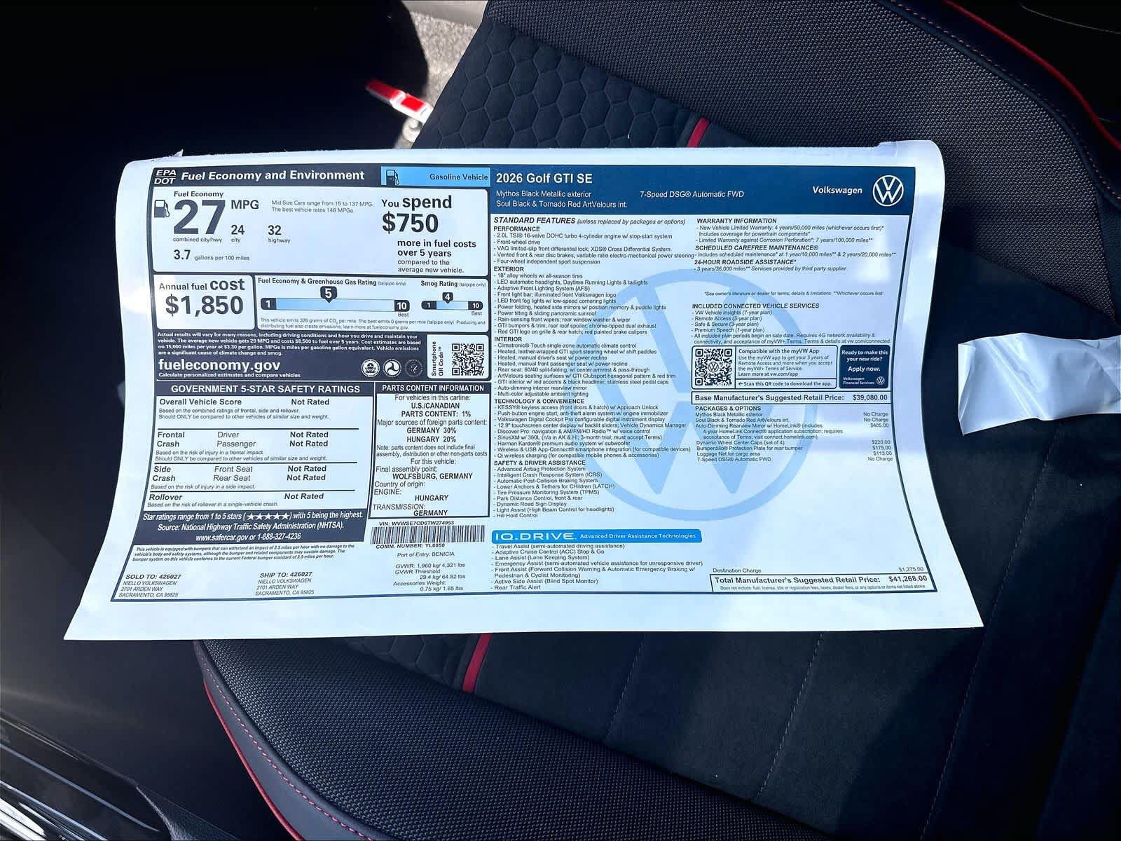 New 2026 Volkswagen GTI SE FWD image 13