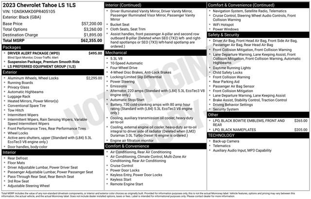 Used 2023 Chevrolet Tahoe LS w/ Driver Alert Package AWD/4WD image 15